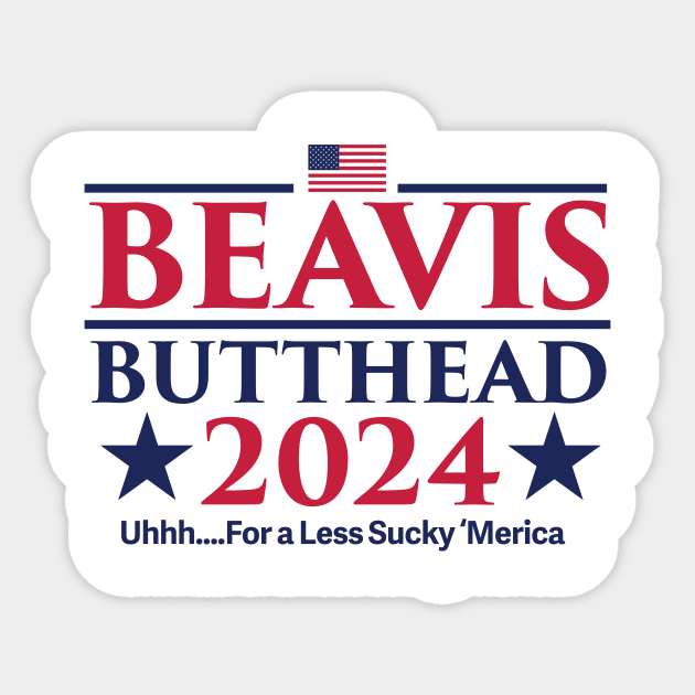 Beavis Butthead 2024 2024 Presidential Election Sticker TeePublic
